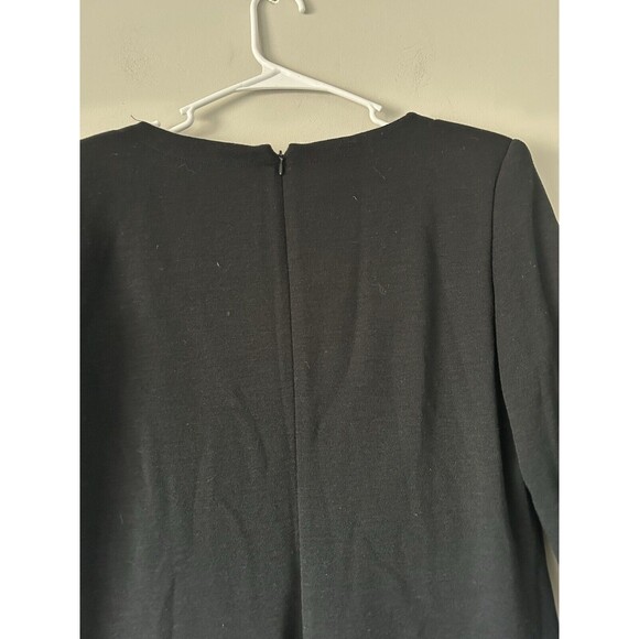 Tom & Linda Platt Designer Luxury V-neck Black Dress Dress Size M 100% Wool - Picture 7 of 9